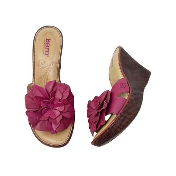 Born Pink Wedge Sandals - Picture 1 of 12